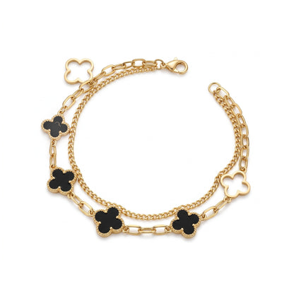 Noir Clover Chain Bracelet