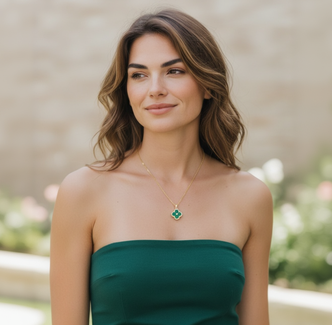 Emerald Clover Necklace