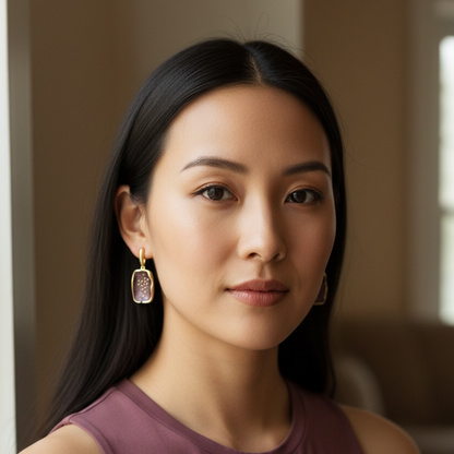 Amethyst Edge Earrings