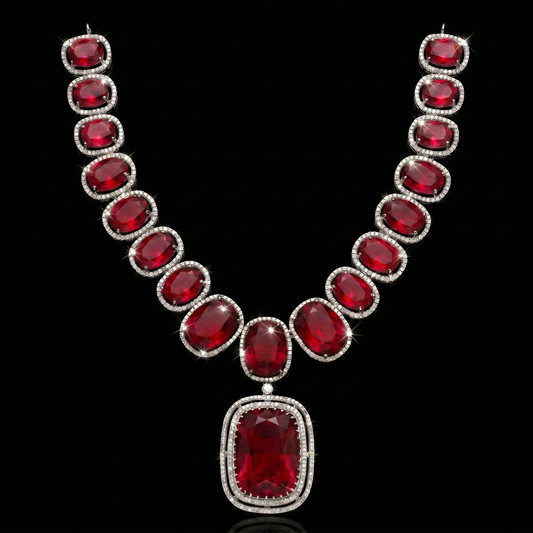 Crimson Elegance Jewelry Set