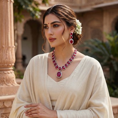 Crimson Elegance Jewelry Set