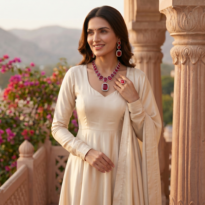 Crimson Elegance Jewelry Set
