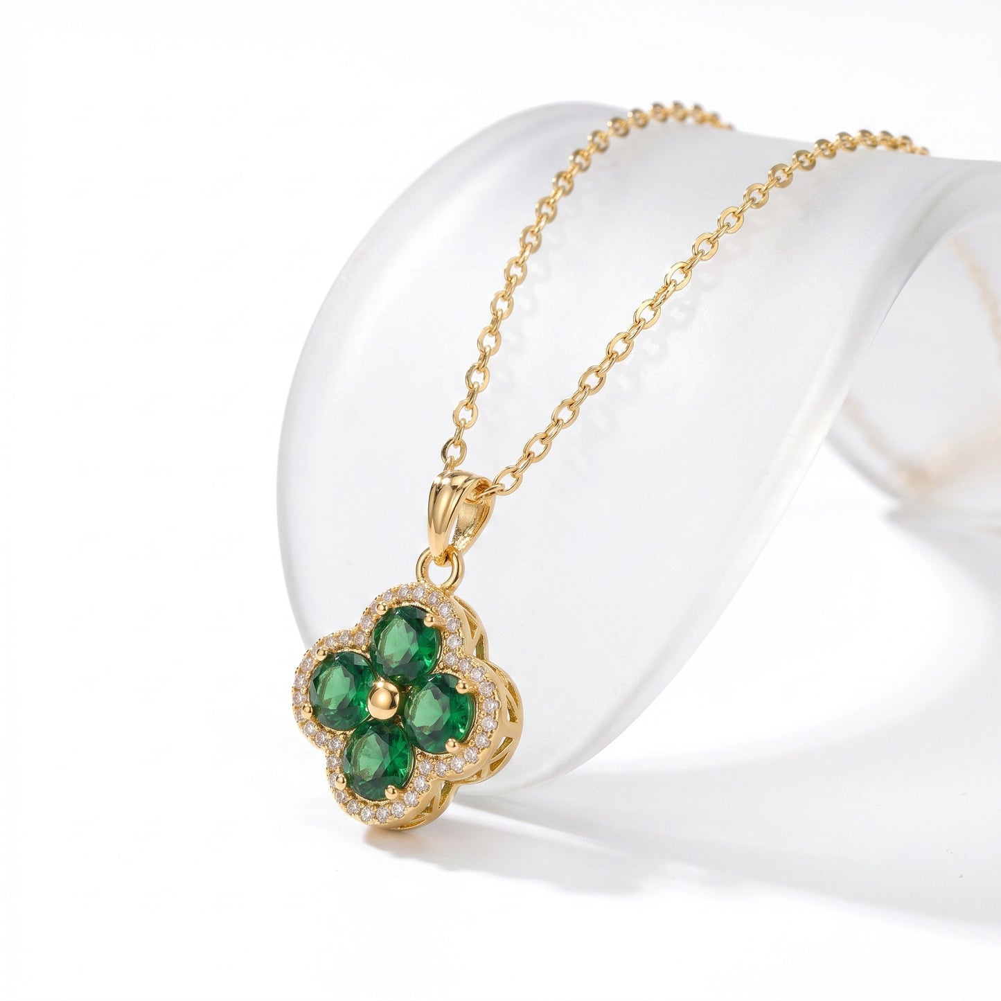 Emerald Clover Necklace