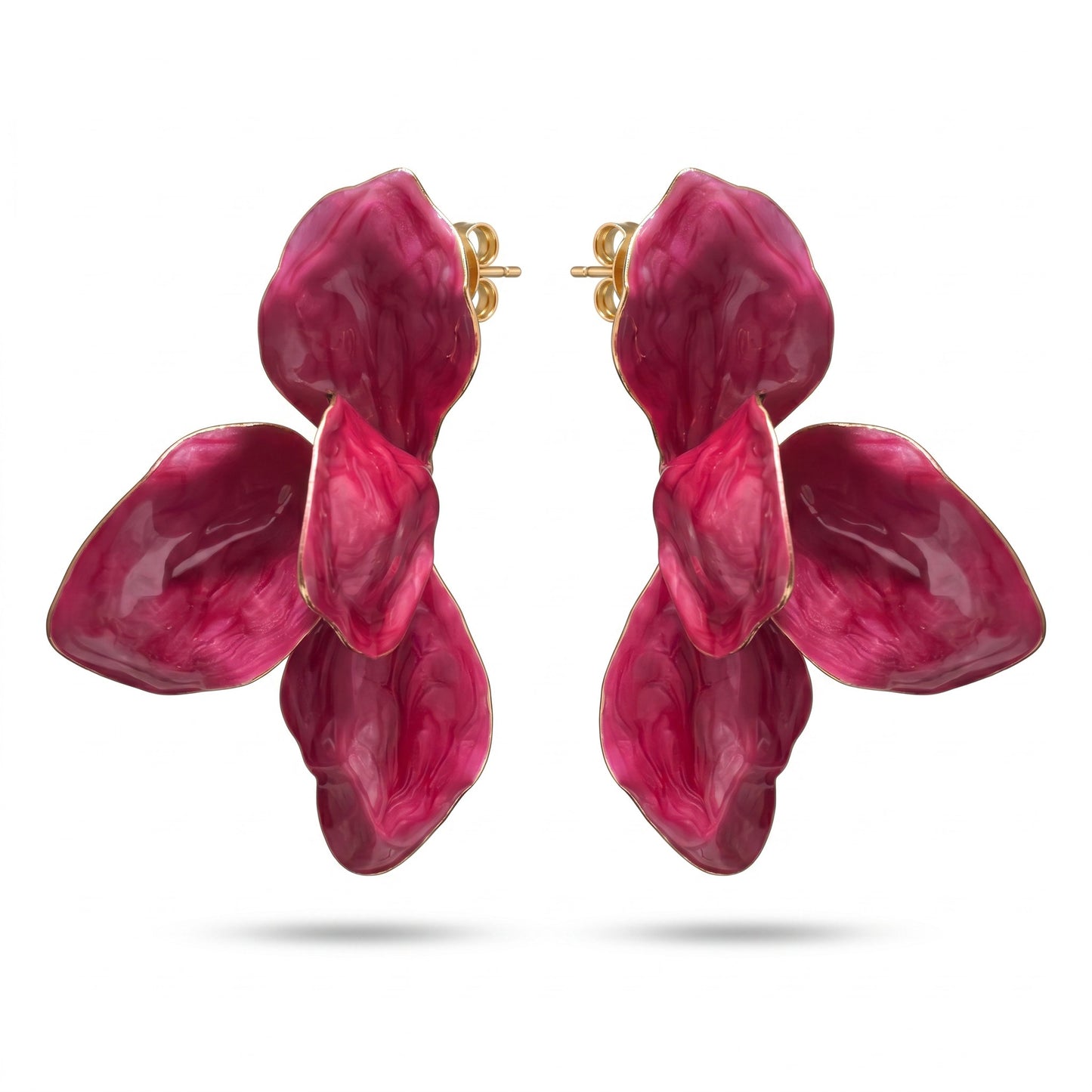 Pink Camellia Earrings