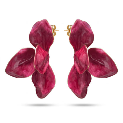 Pink Camellia Earrings