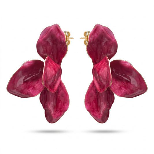 Pink Camellia Earrings
